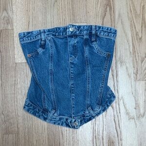 Zara Denim Corset Top